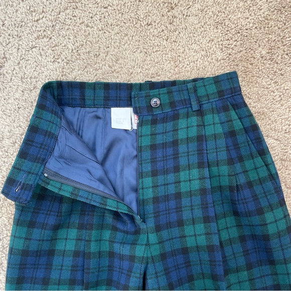 Pendleton Vintage 1980’s Black Watch Tartan Plaid Pleated Trouser Pants Size 4 - Picture 8 of 16